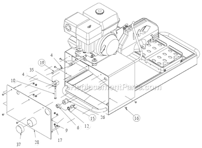 Page B Diagram and Parts List for MK-1280  MK Diamond Concrete Saw